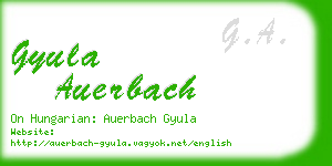 gyula auerbach business card